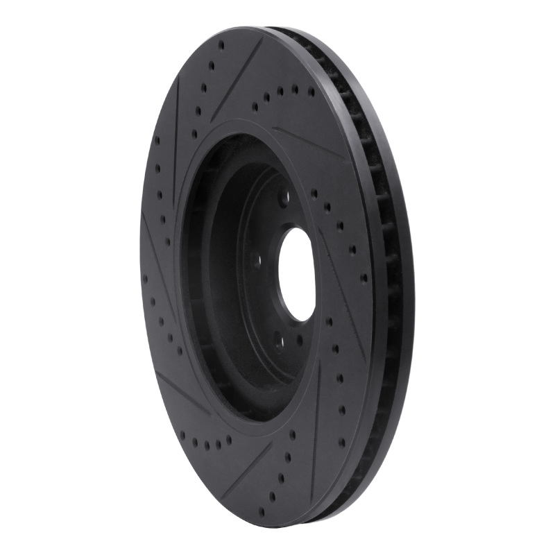 Infiniti Q50 Brake Rotor (1) - Front Right - R1 Concepts - Drilled & Slotted - Black - `08-`25